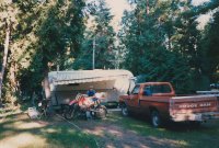 In 1988 Sand-del-lee and Port of Call Marina bike at home in dunrobin