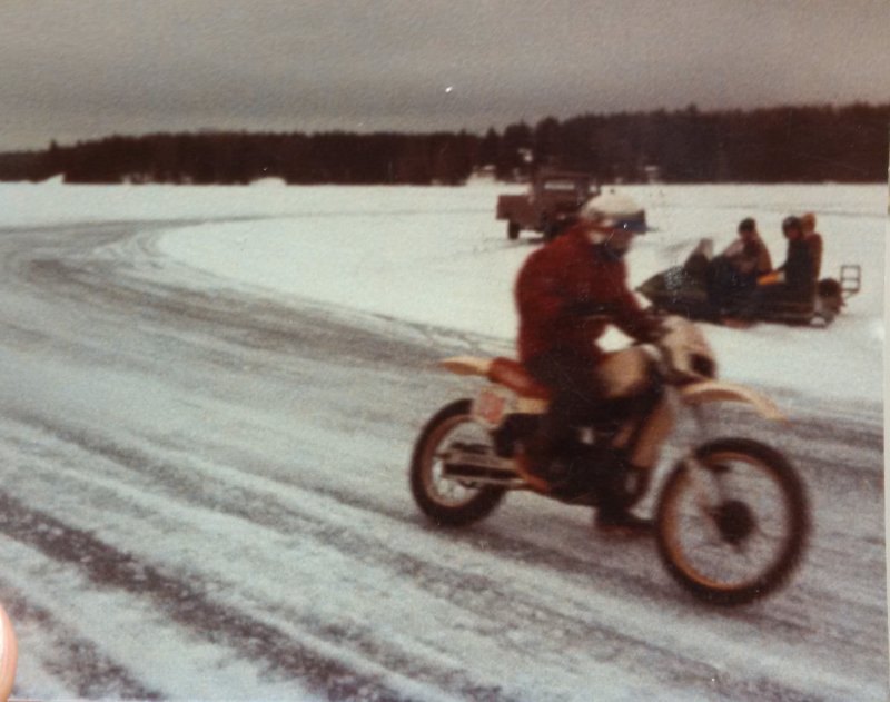 Me on the Yamaha 250 on the lake