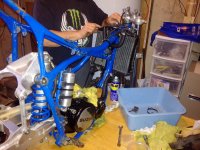 Assembly of the the 1984 RM-250 shock installed