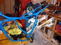 Assembly of the the 1984 RM-250 lower swingarm
